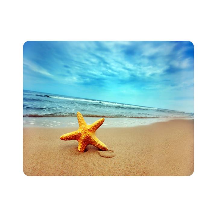 ماوس پد اطلس آبی طرح ساحل دریا و حلزون و ستاره دریایی مدل T7073